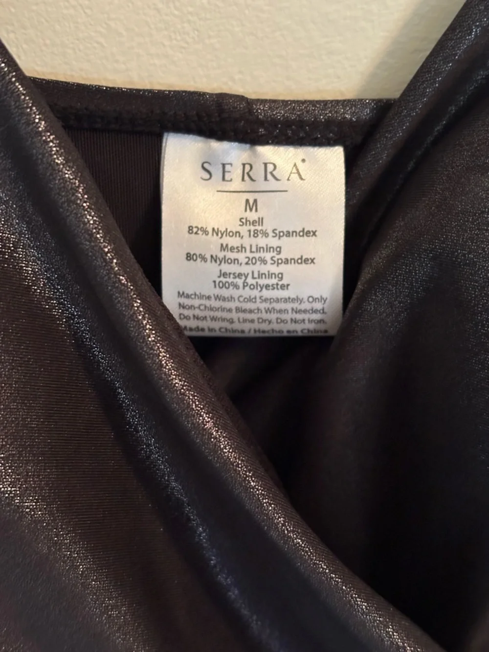 NWT Serra Shimmering Black Shimmer One Piece Swimsuit M